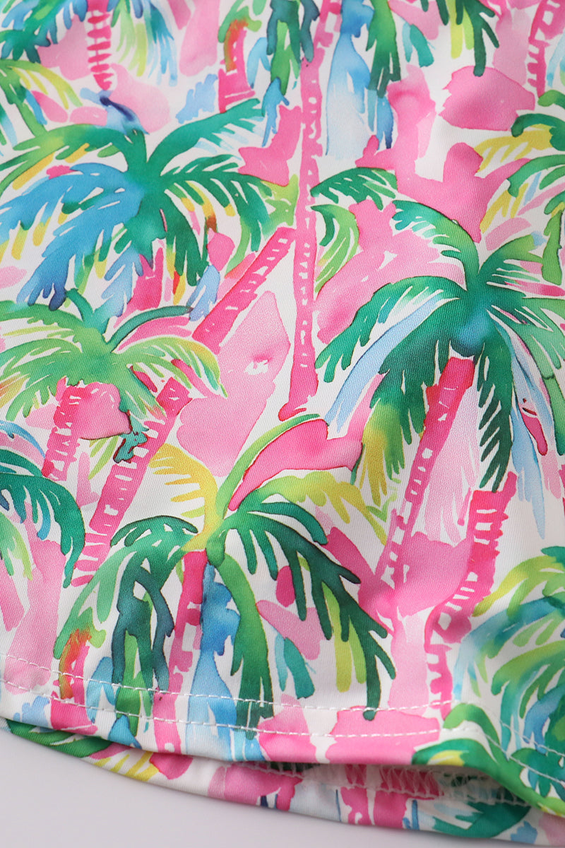 Palm paradise print tennis skort set