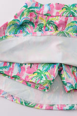 Palm paradise print tennis skort set