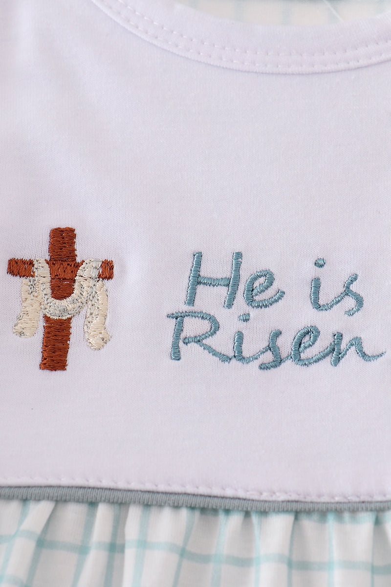 Blue he is risen embroidery bubble