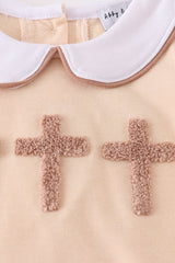 Cream cross french knot bubble