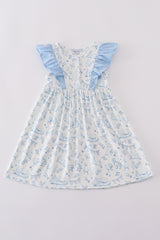 Easter duck bunny print girl dress