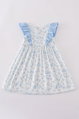 Easter duck bunny print girl dress