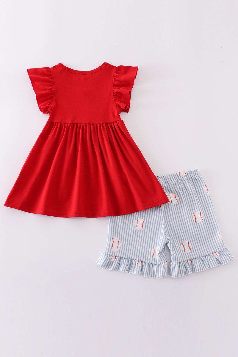 Red stripe baseball set