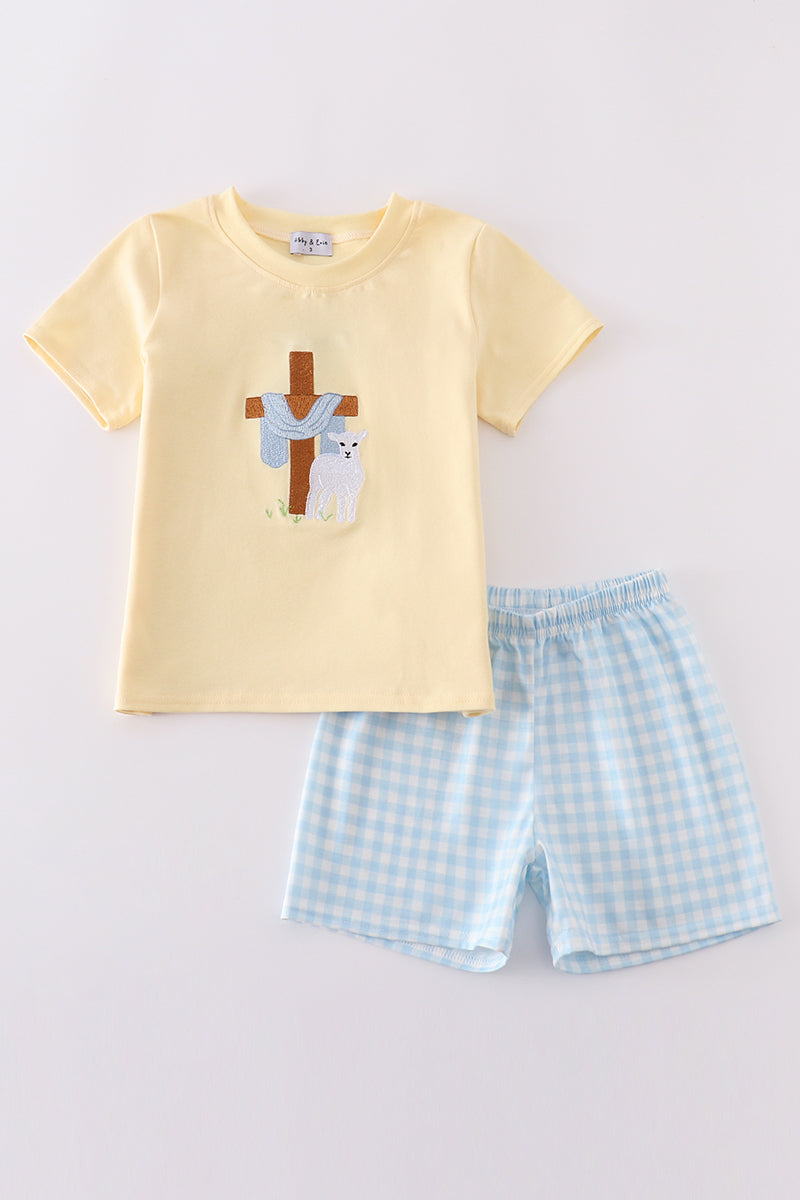 Mustard cross embroidery set