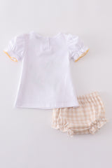 Easter cross embroidery girl bloomer set