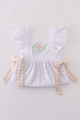 Easter cross embroidery girl dress