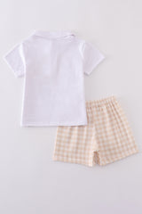 Easter cross embroidery boy shorts set