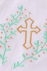 Easter cross embroidery girl set