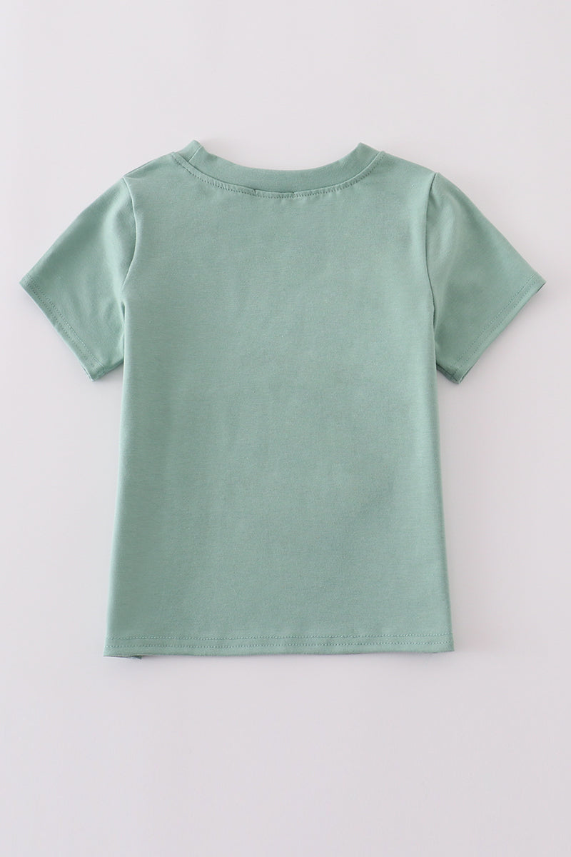 Green duck applique top