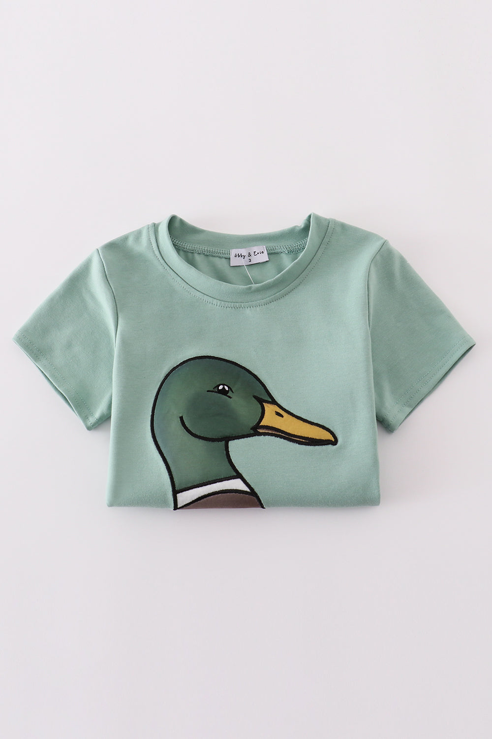 Green duck applique top