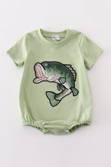 Green fish applique bubble