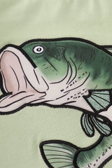 Green fish applique bubble