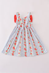 Apple print bow dress