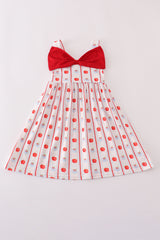 Red apple bow dress