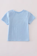 Blue crab embroidery top