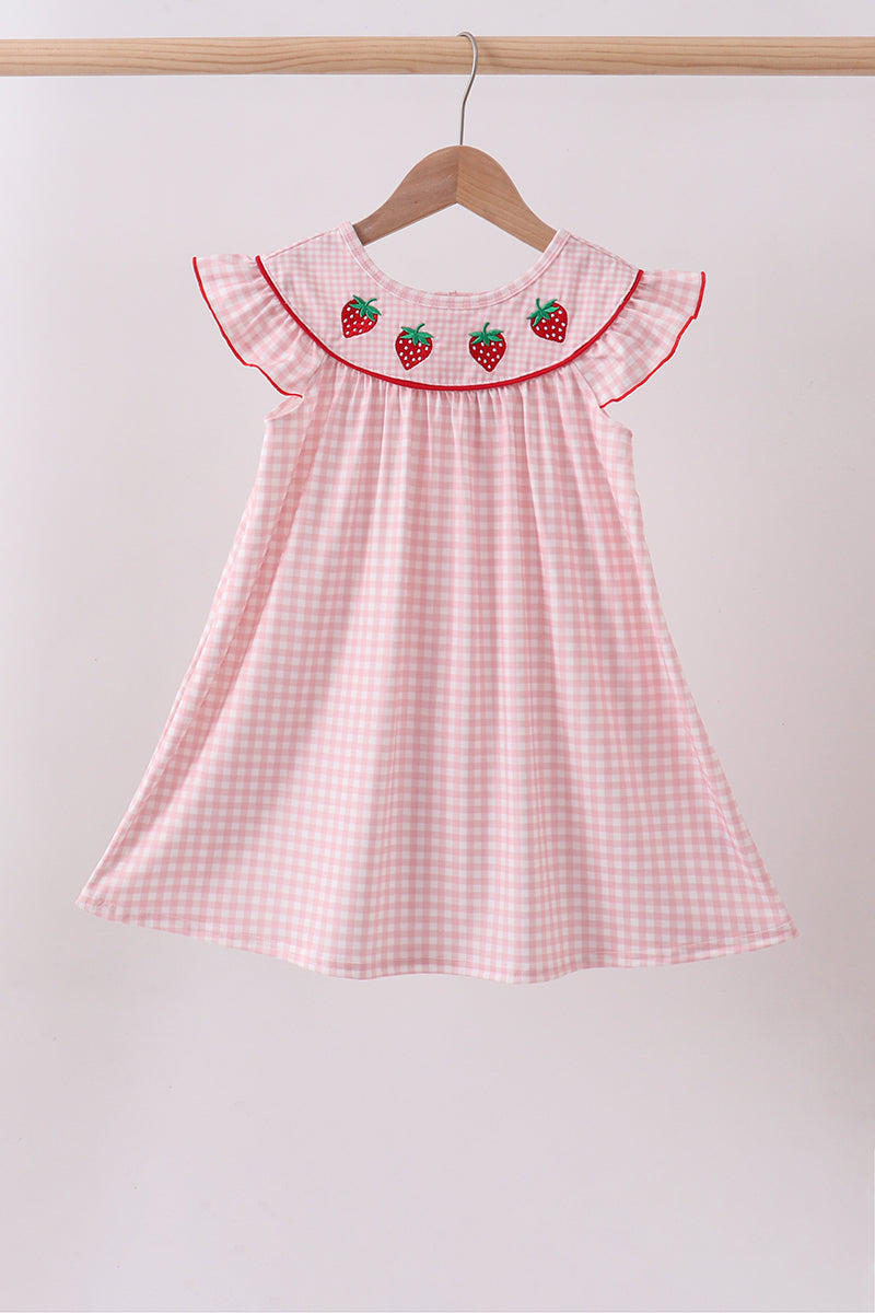 strapless open back dress Lil Cactus Baby Dress Ð Pink Gingham Bow Dress main image 1