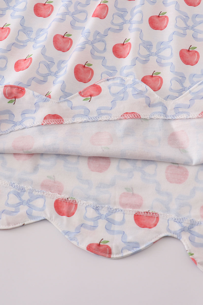Red apple embroidery dress