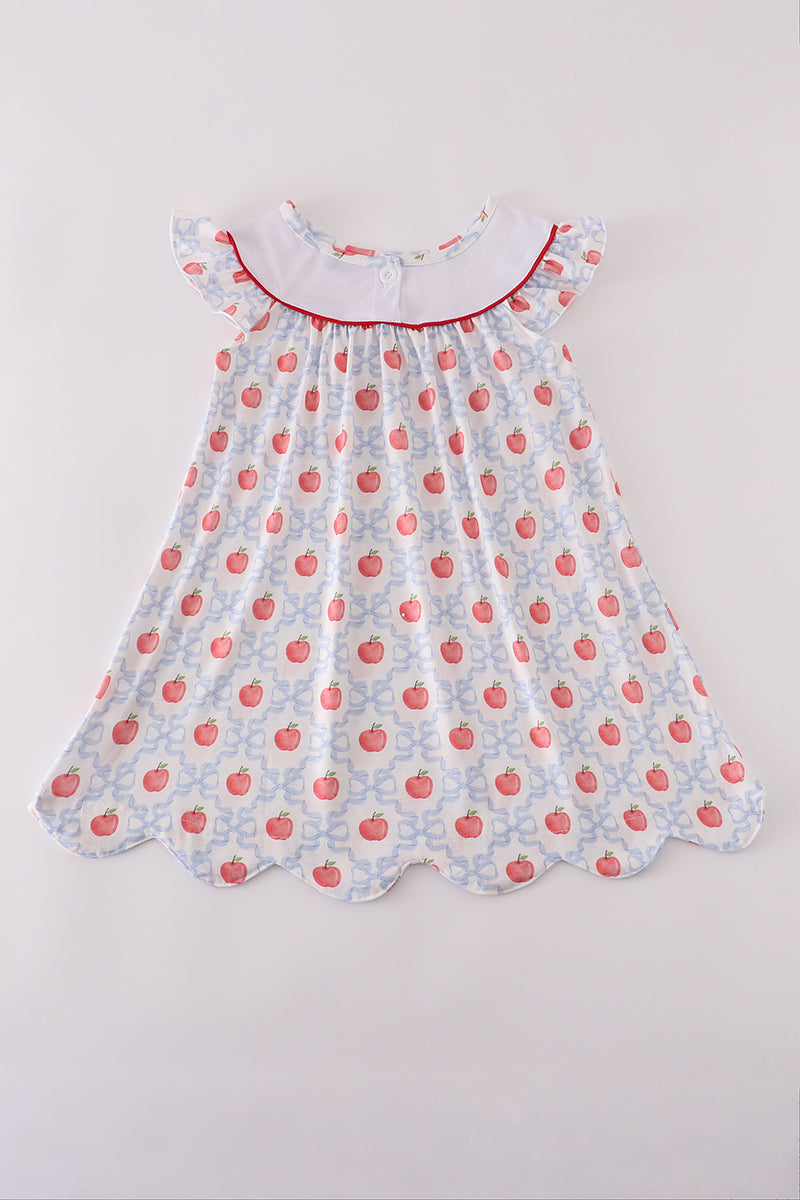 Red apple embroidery dress