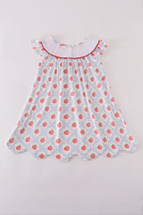 Red apple embroidery dress
