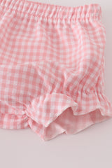 Pink floral smocked bloomer set