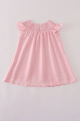Pink floral smocked dress