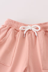 Pink MINI french knot pants set