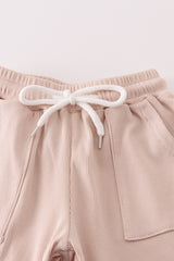 Cream MINI french knot pants set