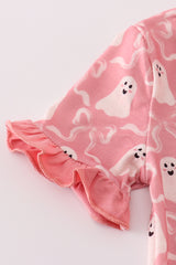 Halloween ghost print ruffle romper