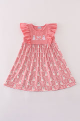 Halloween ghost embroidery ruffle dress