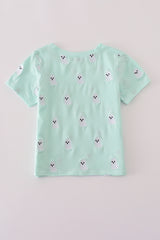 Green ghost embroidery top