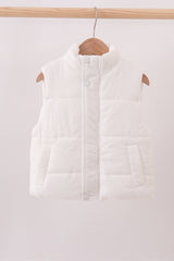 White mom&me puffer vest