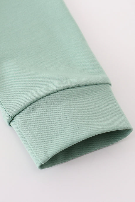 Sage pumpkin french knot top