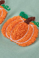 Sage pumpkin french knot top