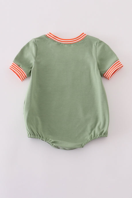 Green pumpkin smocked bubble