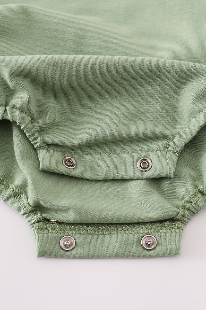 Green pumpkin smocked bubble