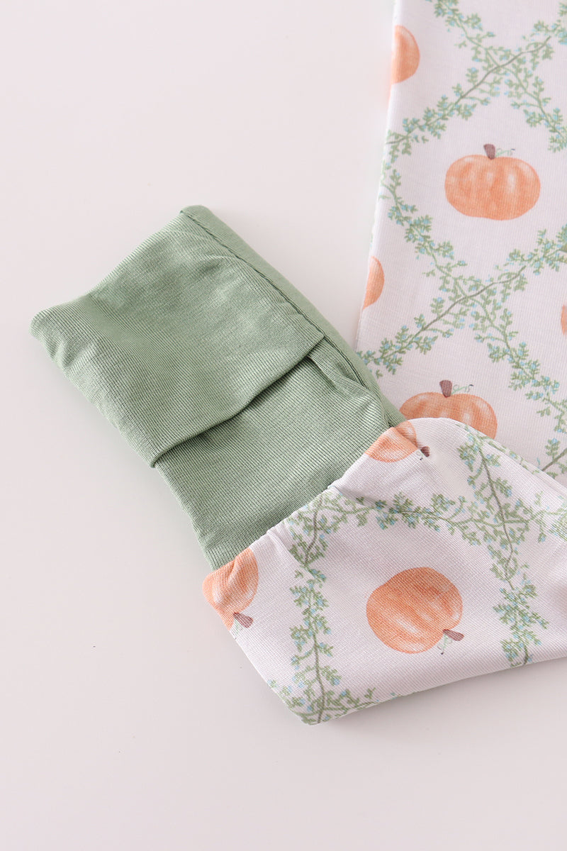 Green pumpkin bamboo romper