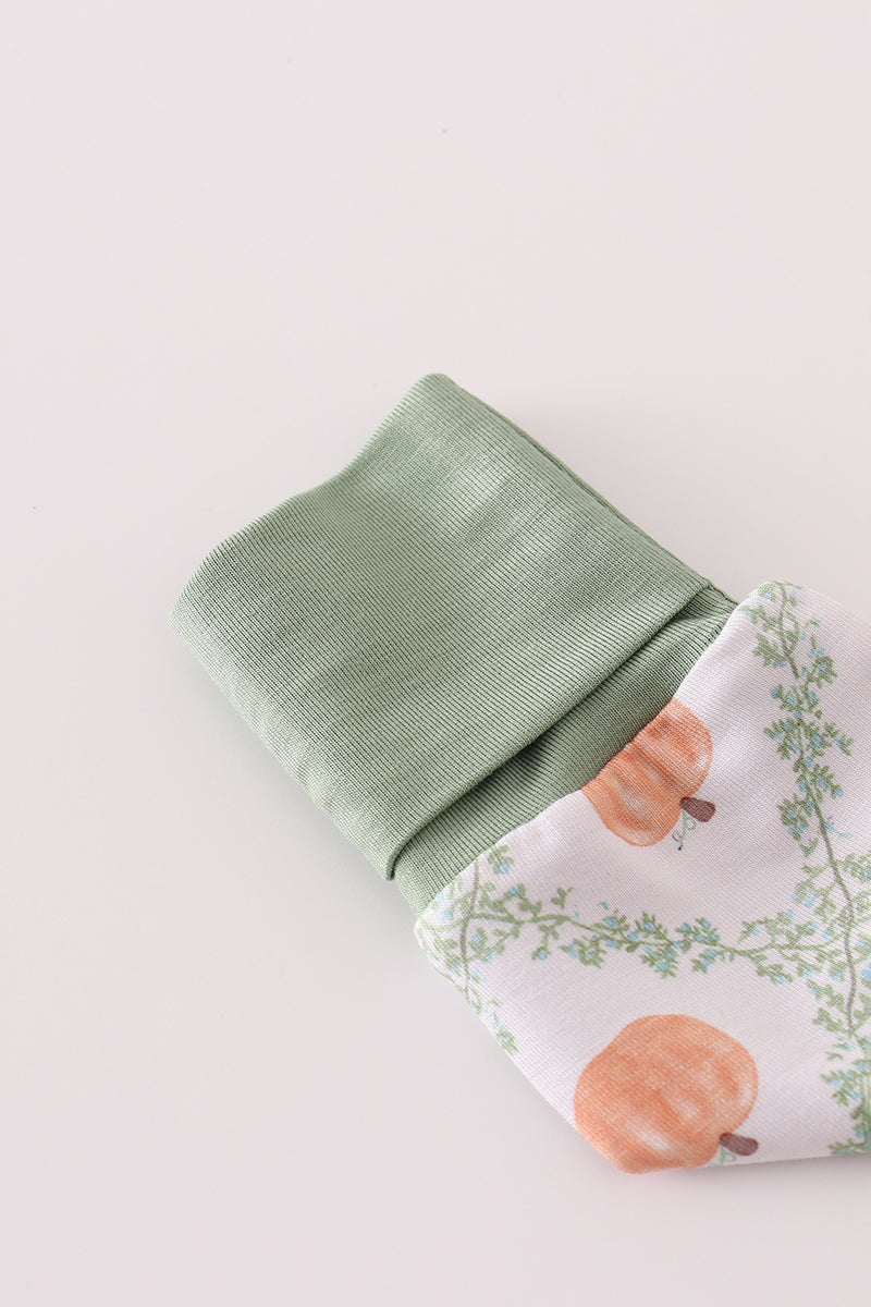 Green pumpkin bamboo romper