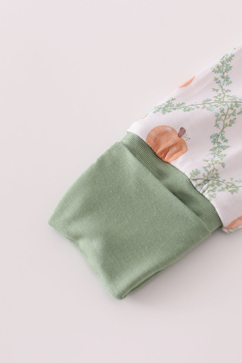 Green pumpkin bamboo romper