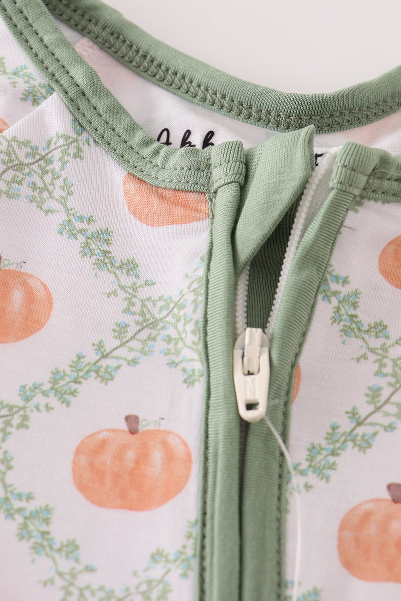 Green pumpkin bamboo romper