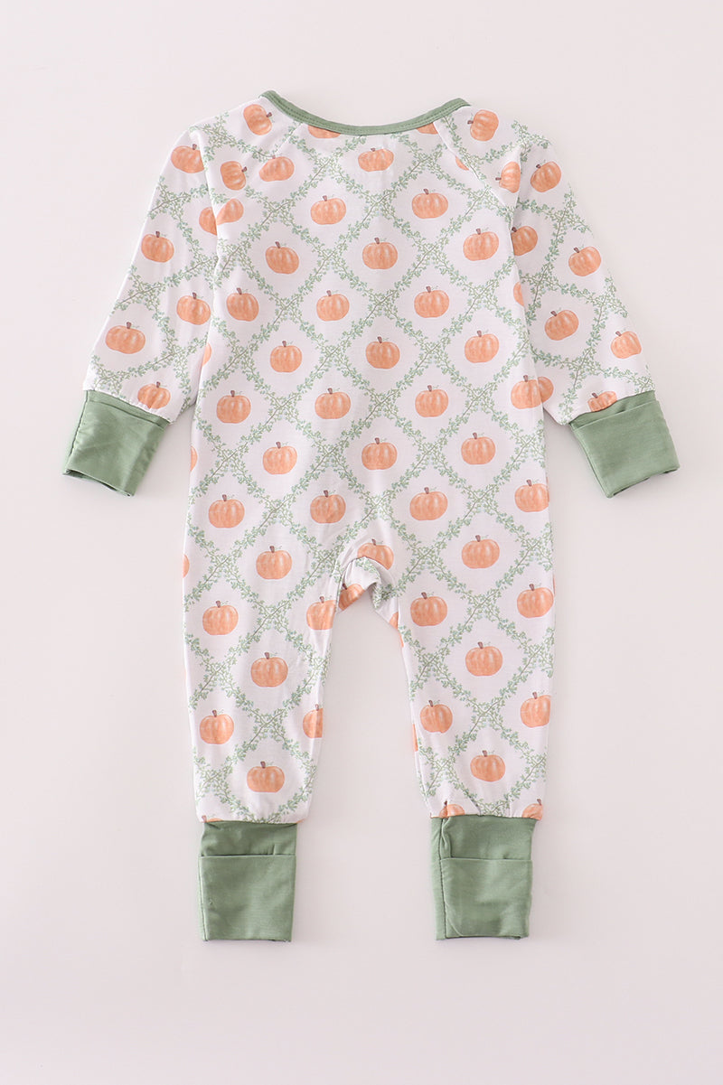 Green pumpkin bamboo romper