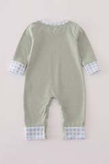 Sage pumpkin turkey applique romper