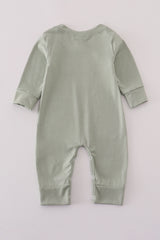 Sage camouflage turkey applique romper