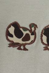 Sage camouflage turkey applique romper