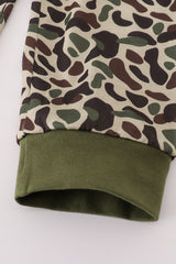Sage camouflage turkey applique pants set