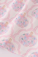 Pink pumpkin embroidery dress