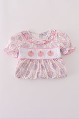 Pink pumpkin embroidery dress