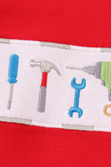 Red toolbox embroidery top
