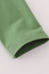 Green fishing embroidery top
