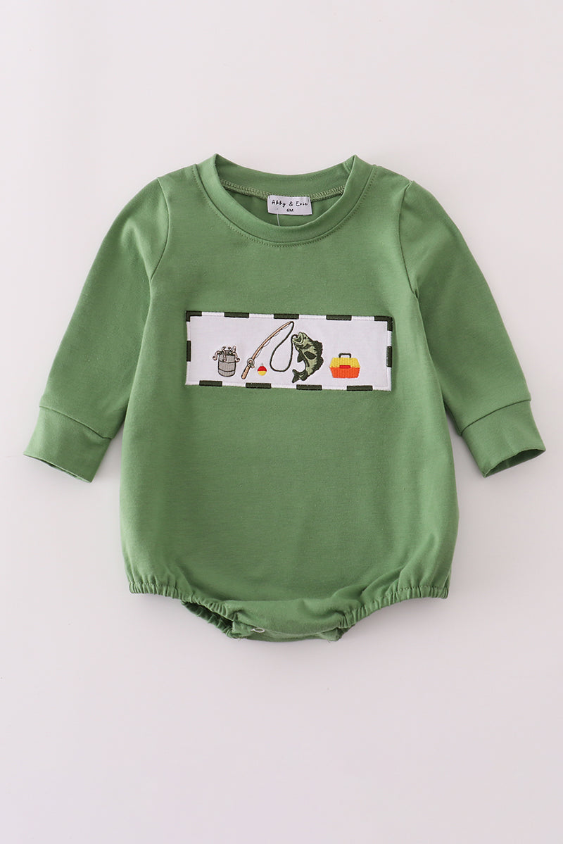 Green fishing embroidery bubble