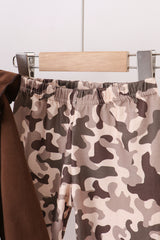 Camouflage duck embroidery ruffle pants set